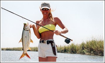 Cindy Garrison with Tiger Fish Botswana, Africa